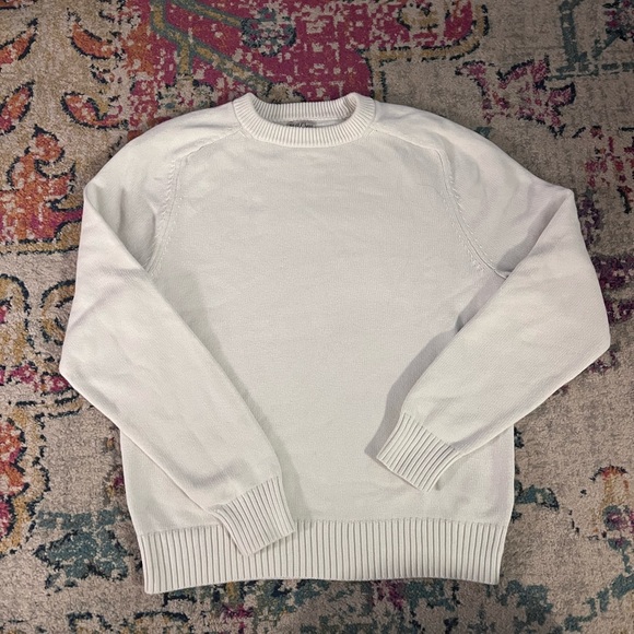 Vintage J Crew fisherman crew neck 100% cotton white sweater - Picture 4 of 8